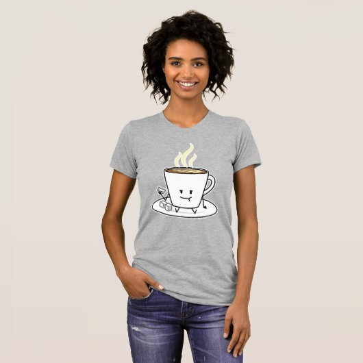Kaffee-Tasse latte Kaffee, der Zucker isst, T-Shirt (Vorne ganz)
