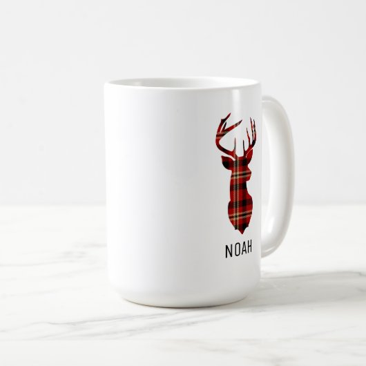 Kaffee Tasse Lumberjack Kariert Hirsche (VorderseiteRechts)