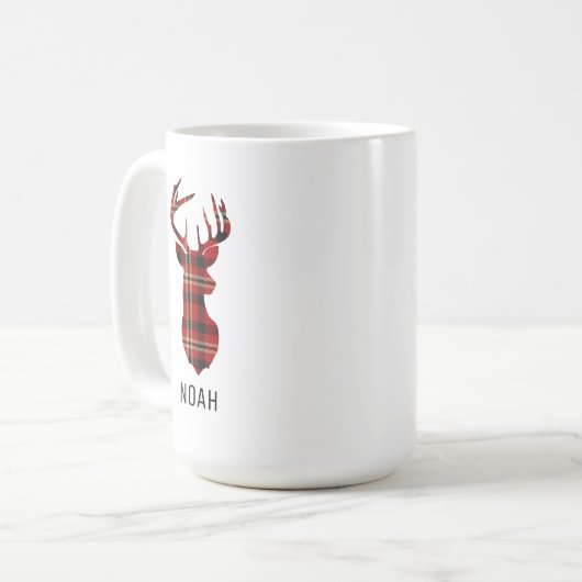 Kaffee Tasse Lumberjack Kariert Hirsche (Vorderseite Links)