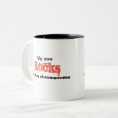 Kaffee-Tasse "mein Sohn schaukelt ein Zweifarbige Tasse (Vorderseite Links)