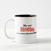 Kaffee-Tasse "mein Sohn schaukelt ein Zweifarbige Tasse (Links)