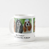 Kaffee-Tasse mit 3 parti farbigen Cockerspanielen Kaffeetasse (Vorderseite Links)