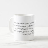 Kaffee-Tasse mit A carpe diem Schreiben Kaffeetasse (Vorderseite Links)