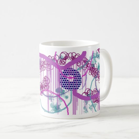 Kaffee-Tasse mit Abstrakt Lila Design Kaffeetasse (VorderseiteRechts)