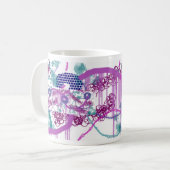 Kaffee-Tasse mit Abstrakt Lila Design Kaffeetasse (Vorderseite Links)