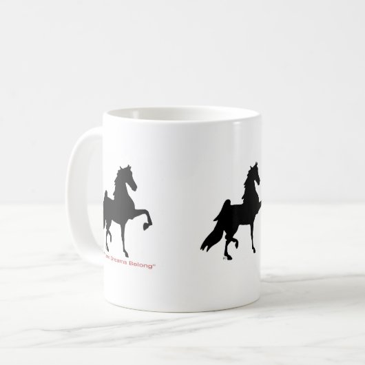 Kaffee-Tasse mit Amerikaner Saddlebreds Kaffeetasse (Vorderseite Links)