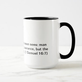 Kaffee-Tasse mit Bibelvers 1 Samuel-16:7 Tasse