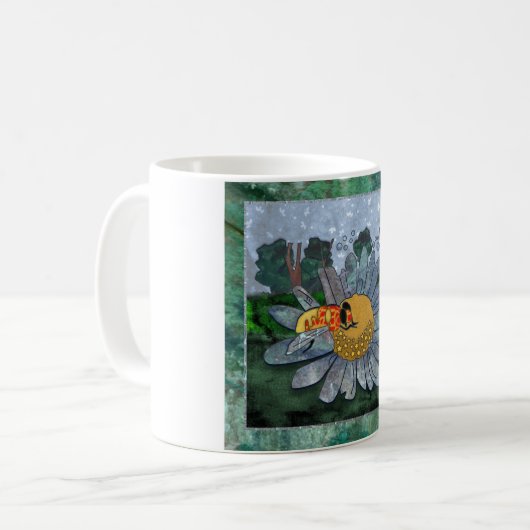 Kaffee-Tasse mit Biene und Blume Kaffeetasse (Vorderseite Links)
