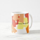 Kaffee-Tasse mit Big Color-Initialen Kaffeetasse (VorderseiteRechts)