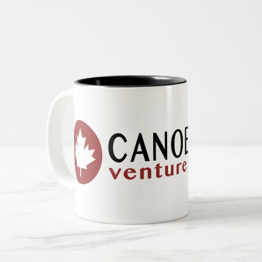 Kaffee-Tasse mit Canotrails Maple Leaf-Header Zweifarbige Tasse (Vorderseite Links)