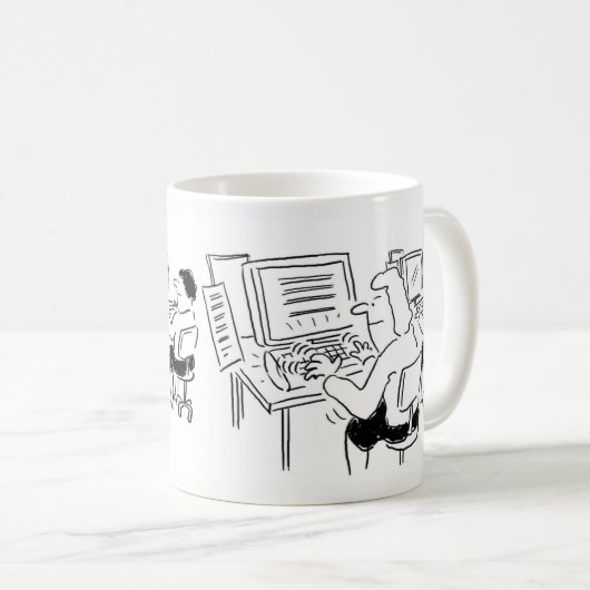 Kaffee-Tasse mit Dateneingabe Word-Verarbeitung Kaffeetasse (VorderseiteRechts)