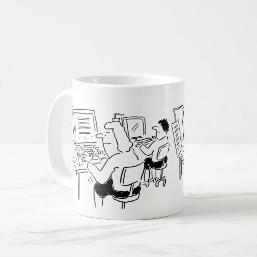Kaffee-Tasse mit Dateneingabe Word-Verarbeitung Kaffeetasse (Vorderseite Links)