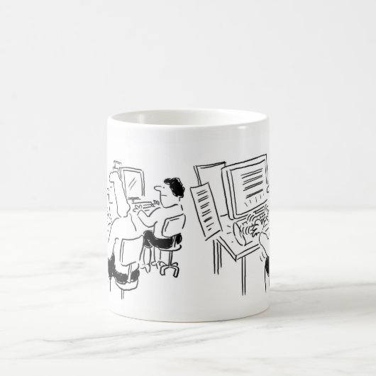 Kaffee-Tasse mit Dateneingabe Word-Verarbeitung Kaffeetasse (Mittel)