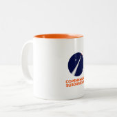 Kaffee-Tasse mit dem Logo Kopenhagens Suborbitals Zweifarbige Tasse (Vorderseite Links)