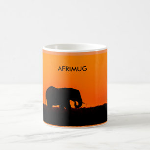 Kaffee-Tasse mit Elefanten-Silhouette Kaffeetasse