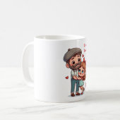 Kaffee Tasse mit Engagement für Papa. (Vorderseite Links)