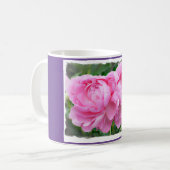 Kaffee-Tasse mit Foto von Pink Peonies Kaffeetasse (Vorderseite Links)