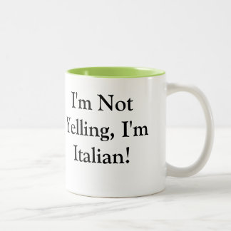 Kaffee-Tasse mit italienischem Sprichwort Zweifarbige Tasse