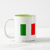 Kaffee-Tasse mit italienischem Sprichwort Zweifarbige Tasse (Links)