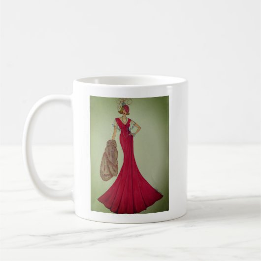 Kaffee-Tasse mit Mode-Illustration Kaffeetasse (Links)