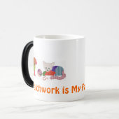 Kaffee-Tasse mit Patchwork-Haustieren Verwandlungstasse (Vorderseite Links)