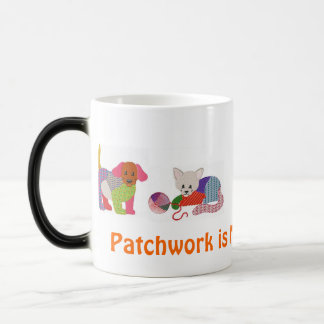 Kaffee-Tasse mit Patchwork-Haustieren Verwandlungstasse