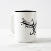 Kaffee-Tasse mit Phoenix-Entwurf Zweifarbige Tasse (Vorderseite Links)
