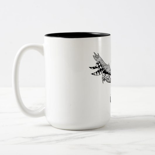 Kaffee-Tasse mit Phoenix-Entwurf Zweifarbige Tasse (Links)