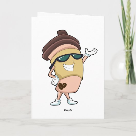 Kaffee-Tasse mit Sonnenbrille Karte (Rückseite)