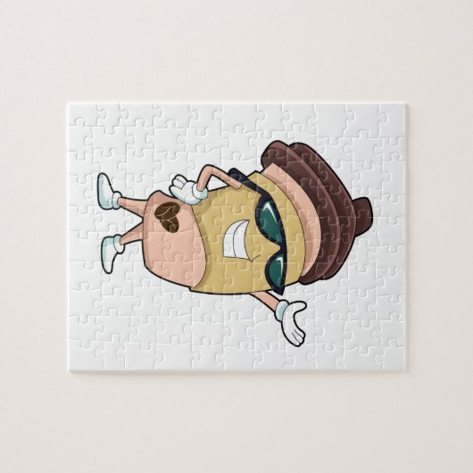 Kaffee-Tasse mit Sonnenbrille Puzzle (Horizontal)