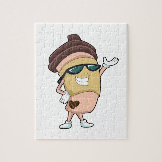 Kaffee-Tasse mit Sonnenbrille Puzzle (Vertikal)