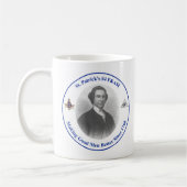 Kaffee-Tasse mit St. Patrick's #4-Logo auf zwei Se Kaffeetasse (Links)