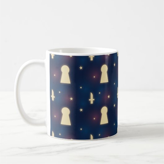 Kaffee Tasse mit Starry Night Knife Keyhole Muster (Links)