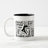 Kaffee-Tasse mit Tanzdesign. Sie werden Zweifarbige Tasse (Links)