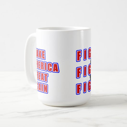 Kaffee-Tasse mit Trumps "KAMPF GEGEN"-Image! Kaffeetasse (Vorderseite Links)