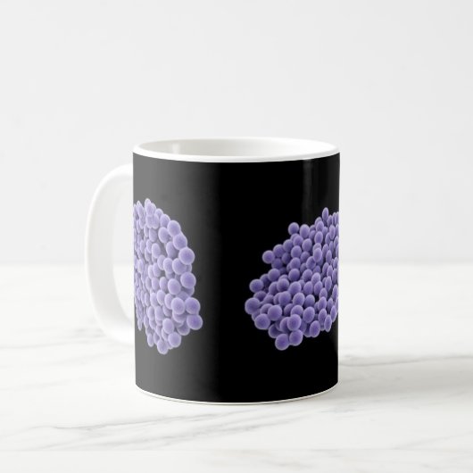 Kaffee-Tasse - MRSA (violett auf schwarzem Kaffeetasse (Vorderseite Links)
