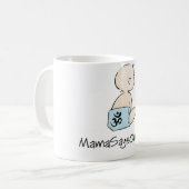Kaffee-Tasse Mutter-Says OM (Junge) Kaffeetasse (Vorderseite Links)