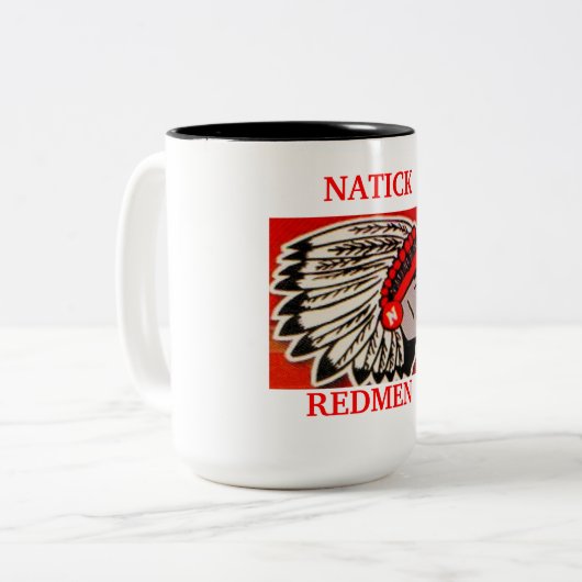 KAFFEE-TASSE NATICKS REDMEN ZWEIFARBIGE TASSE (Vorderseite Links)