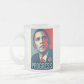 Kaffee-Tasse Obama '08 - "FORTSCHRITT " Mattglastasse (Links)