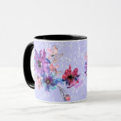 Kaffee-Tasse: Purple Flowers Tasse Wrap Sublimieru (Vorderseite Links)