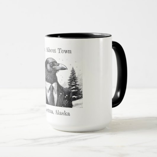 Kaffee Tasse, Raven About Town - Talkeetna Alaska. Tasse (VorderseiteRechts)