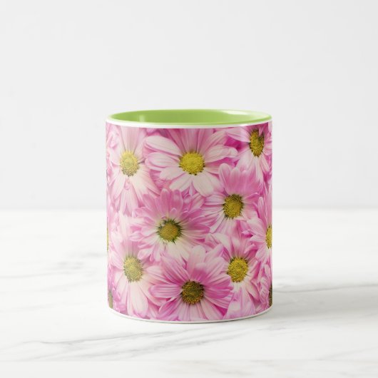 Kaffee-Tasse - Rosa Gerbera Daisies Zweifarbige Tasse (Mittel)