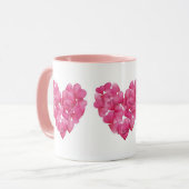 Kaffee-Tasse. Rose Blütenherz Design Keramik Tasse (Vorderseite Links)