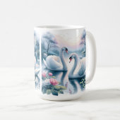 Kaffee Tasse - Schöne Schwäne im ruhigen Wasser (VorderseiteRechts)