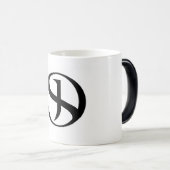 Kaffee-Tasse - schwarzer Griff Verwandlungstasse (VorderseiteRechts)