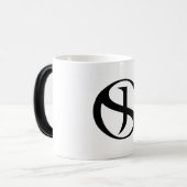 Kaffee-Tasse - schwarzer Griff Verwandlungstasse (Vorderseite Links)