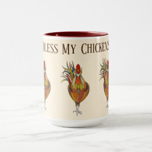 Kaffee Tasse segne meine Hühner