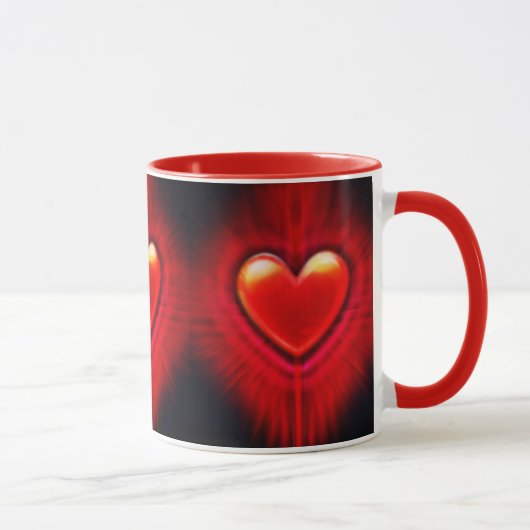 Kaffee-Tasse. Tasse für Keramik in Rot und Schwarz (Rechts)