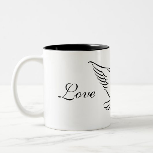 Kaffee Tasse Taube Liebe Frieden (Links)
