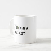 Kaffee-Tasse: Textname mit Rosenfenster Kaffeetasse (Vorderseite Links)